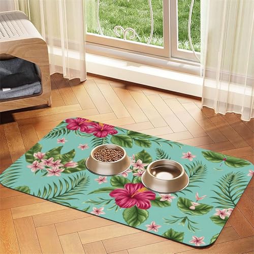 Hawaiianische tropische Blätter Blumen Druck Haustier saugfähige Ledertischdecke perfekt für Hunde, Katzen und andere Haustiere Hawaiianische tropische Blätter Blumen Druck Haustier saugfähige Ledertischdecke perfekt für Hunde, Katzen und andere Haustiere von JEKYDOSD