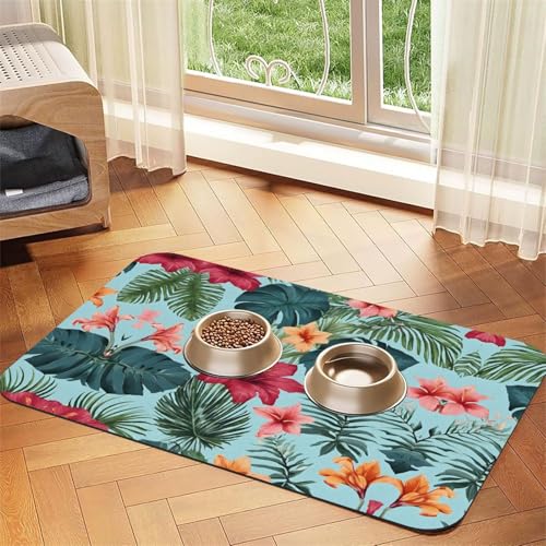 Hojas Tropicales Y Flores Print Haustier saugfähige Leder-Tischdecke perfekt für Hunde, Katzen und andere Haustiere Hojas Tropicales Y Flores Print Haustier saugfähige Leder-Tischdecke perfekt für Hunde, Katzen und andere Haustiere von JEKYDOSD