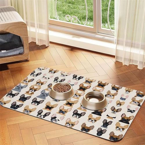 I Love Französische Bulldogge Druck Haustier saugfähige Ledertischdecke perfekt für Hunde, Katzen und andere Haustiere von JEKYDOSD