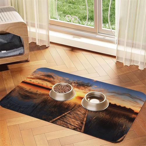 JEKYDOSD Saugfähige Leder-Tischdecke für Hunde, Katzen und andere Haustiere, Motiv: See unter Sonnenuntergang JEKYDOSD Saugfähige Leder-Tischdecke für Hunde, Katzen und andere Haustiere, Motiv: See unter Sonnenuntergang von JEKYDOSD