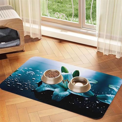 JEKYDOSD Saugfähige Leder-Tischdecke mit Lilien-Motiv, perfekt für Hunde, Katzen und andere Haustiere von JEKYDOSD