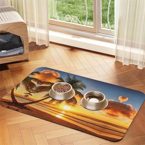 JEKYDOSD Sunset Hawaii-Palmen-Druck, saugfähige Leder-Tischdecke, perfekt für Hunde, Katzen und andere Haustiere JEKYDOSD Sunset Hawaii-Palmen-Druck, saugfähige Leder-Tischdecke, perfekt für Hunde, Katzen und andere Haustiere von JEKYDOSD