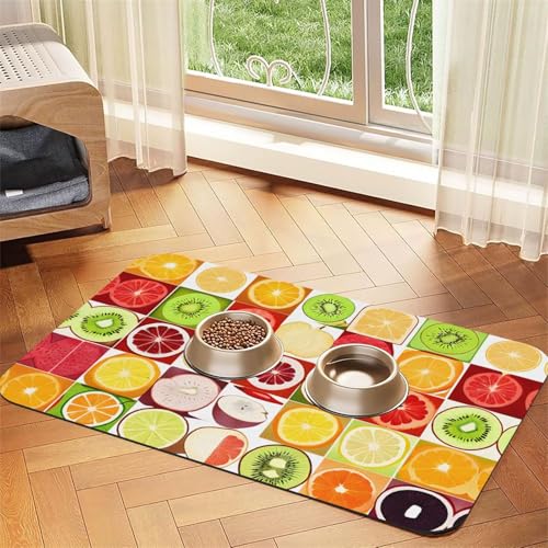 Kiwi Wassermelonen-Druck, saugfähige Leder-Tischdecke, perfekt für Hunde, Katzen und andere Haustiere von JEKYDOSD