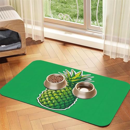Saugfähige Leder-Tischdecke mit Ananas-Druck, perfekt für Hunde, Katzen und andere Haustiere von JEKYDOSD