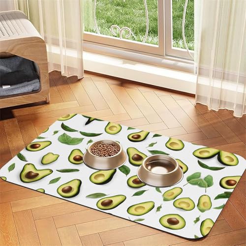 Saugfähige Leder-Tischdecke mit Avocado-Druck, perfekt für Hunde, Katzen und andere Haustiere von JEKYDOSD