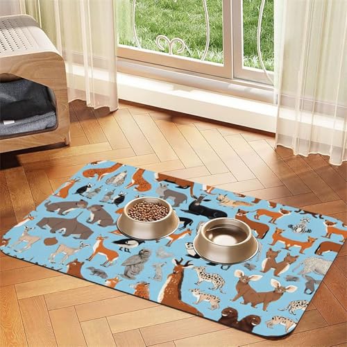 Saugfähige Leder-Tischdecke mit Bauernhoftierdruck, perfekt für Hunde, Katzen und andere Haustiere von JEKYDOSD