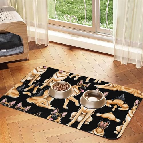 Saugfähige Leder-Tischdecke mit Deutschem Schäferhund, perfekt für Hunde, Katzen und andere Haustiere von JEKYDOSD