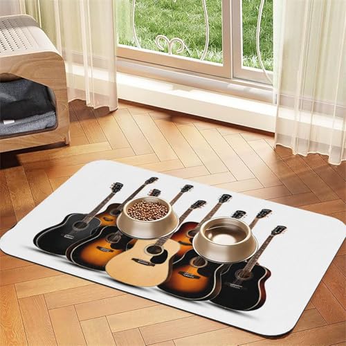 Saugfähige Leder-Tischdecke mit Gitarrendruck, perfekt für Hunde, Katzen und andere Haustiere von JEKYDOSD