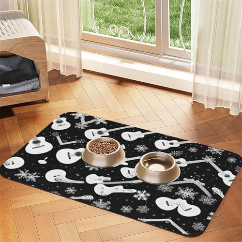 Saugfähige Leder-Tischdecke mit Gitarrenmuster, perfekt für Hunde, Katzen und andere Haustiere von JEKYDOSD