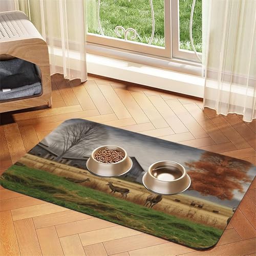 Saugfähige Leder-Tischdecke mit Hirschmotiv, perfekt für Hunde, Katzen und andere Haustiere von JEKYDOSD