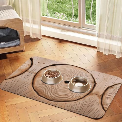 Saugfähige Leder-Tischdecke mit Holzmaserung, perfekt für Hunde, Katzen und andere Haustiere von JEKYDOSD
