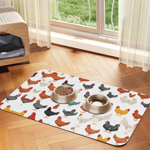 Saugfähige Leder-Tischdecke mit Hühnerbrut, perfekt für Hunde, Katzen und andere Haustiere von JEKYDOSD