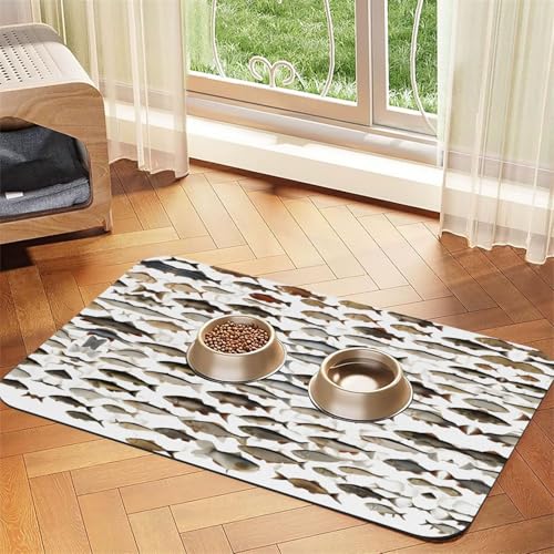 Saugfähige Leder-Tischdecke mit Lachsdruck, perfekt für Hunde, Katzen und andere Haustiere von JEKYDOSD