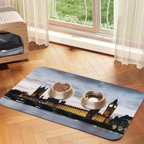 Saugfähige Leder-Tischdecke mit London-Aufdruck, perfekt für Hunde, Katzen und andere Haustiere Saugfähige Leder-Tischdecke mit London-Aufdruck, perfekt für Hunde, Katzen und andere Haustiere von JEKYDOSD