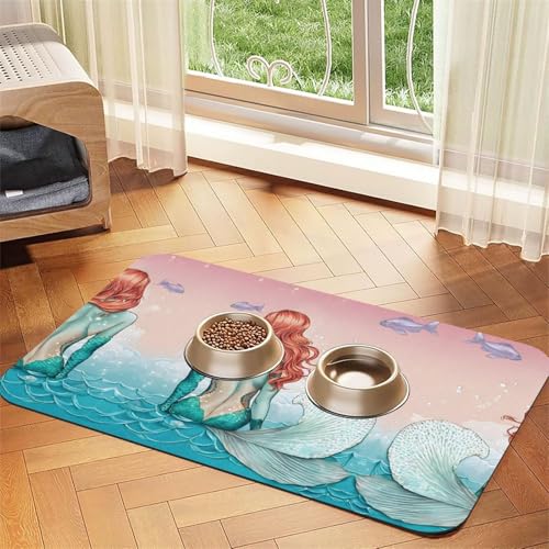 Saugfähige Leder-Tischdecke mit Meerjungfrauenschwanz-Aufdruck, perfekt für Hunde, Katzen und andere Haustiere Saugfähige Leder-Tischdecke mit Meerjungfrauenschwanz-Aufdruck, perfekt für Hunde, Katzen und andere Haustiere von JEKYDOSD