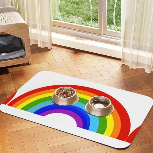 Saugfähige Leder-Tischdecke mit Regenbogen-Aufdruck, perfekt für Hunde, Katzen und andere Haustiere Saugfähige Leder-Tischdecke mit Regenbogen-Aufdruck, perfekt für Hunde, Katzen und andere Haustiere von JEKYDOSD