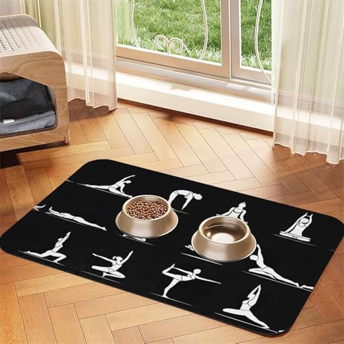 Saugfähige Leder-Tischdecke mit Yoga-Aufdruck, perfekt für Hunde, Katzen und andere Haustiere von JEKYDOSD