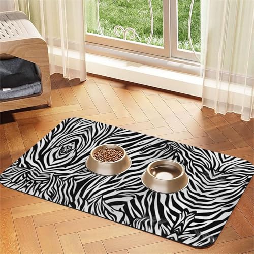 Saugfähige Leder-Tischdecke mit Zebramuster, perfekt für Hunde, Katzen und andere Haustiere von JEKYDOSD