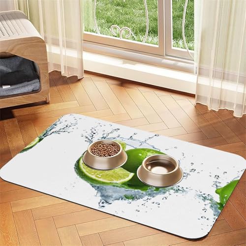 Saugfähige Leder-Tischdecke mit Zitronenfrucht-Druck, perfekt für Hunde, Katzen und andere Haustiere von JEKYDOSD