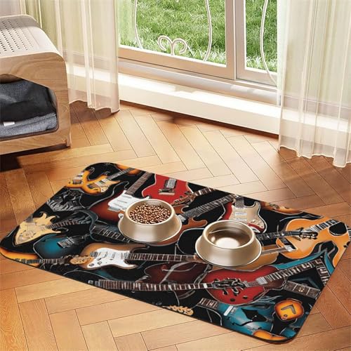 Saugfähige Leder-Tischdecke mit buntem Akustik- und Gitarrendruck, perfekt für Hunde, Katzen und andere Haustiere Saugfähige Leder-Tischdecke mit buntem Akustik- und Gitarrendruck, perfekt für Hunde, Katzen und andere Haustiere von JEKYDOSD