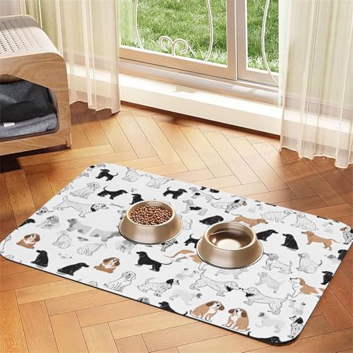 Saugfähige Leder-Tischdecke mit niedlichem Dackel-Motiv, perfekt für Hunde, Katzen und andere Haustiere von JEKYDOSD