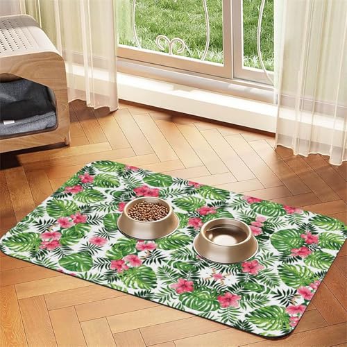 Saugfähige Leder-Tischdecke mit tropischem Blättermuster, perfekt für Hunde, Katzen und andere Haustiere Saugfähige Leder-Tischdecke mit tropischem Blättermuster, perfekt für Hunde, Katzen und andere Haustiere von JEKYDOSD
