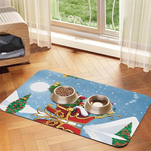 Saugfähige Leder-Tischdecke mit weihnachtlichem Hirschdruck, perfekt für Hunde, Katzen und andere Haustiere von JEKYDOSD