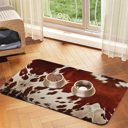 Saugfähige Tischdecke aus Rindsleder, perfekt für Hunde, Katzen und andere Haustiere, Rot und Weiß von JEKYDOSD