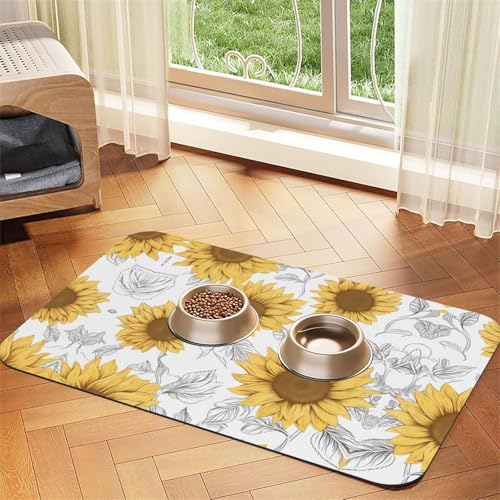 Sonnenblumen-bedruckte Haustier-Tischdecke, saugfähig, Leder, perfekt für Hunde, Katzen und andere Haustiere Sonnenblumen-bedruckte Haustier-Tischdecke, saugfähig, Leder, perfekt für Hunde, Katzen und andere Haustiere von JEKYDOSD