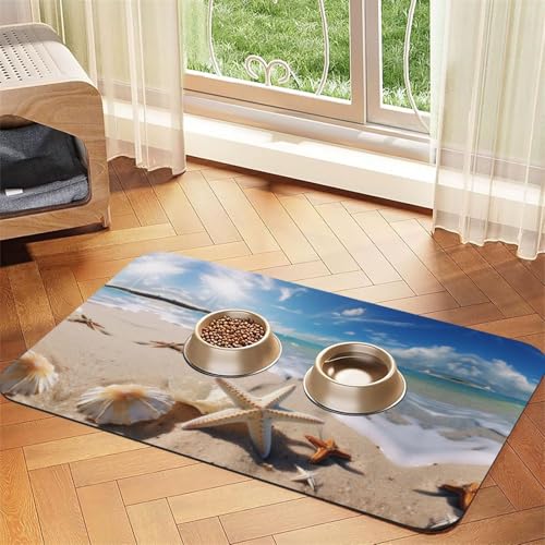 Strand-Tischdecke mit Seestern-Druck, saugfähig, perfekt für Hunde, Katzen und andere Haustiere Strand-Tischdecke mit Seestern-Druck, saugfähig, perfekt für Hunde, Katzen und andere Haustiere von JEKYDOSD