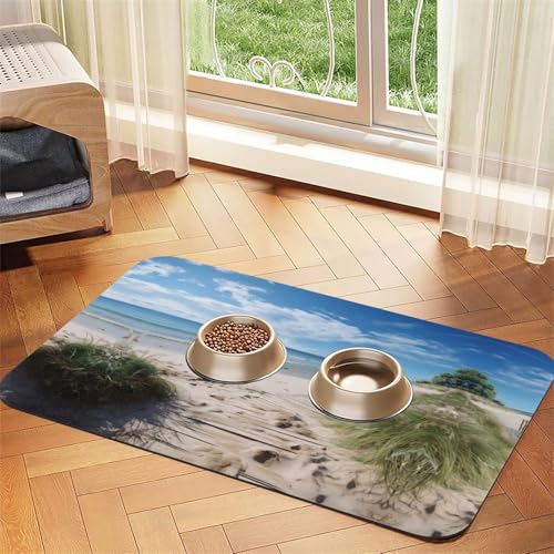 Strandlandschaft Druck Haustier saugfähige Leder-Tischdecke perfekt für Hunde, Katzen und andere Haustiere von JEKYDOSD