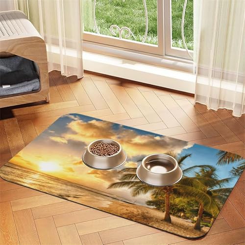 Sunset Hawaii-Palmen-Druck, saugfähige Leder-Tischdecke, perfekt für Hunde, Katzen und andere Haustiere Sunset Hawaii-Palmen-Druck, saugfähige Leder-Tischdecke, perfekt für Hunde, Katzen und andere Haustiere von JEKYDOSD