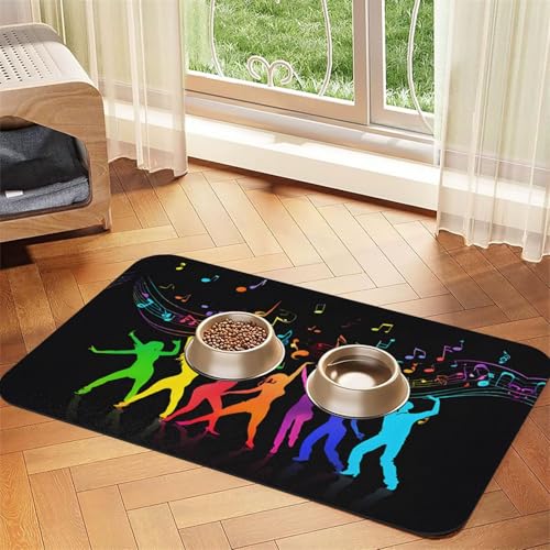 Tanz mit Musikdruck, saugfähige Leder-Tischdecke, perfekt für Hunde, Katzen und andere Haustiere von JEKYDOSD