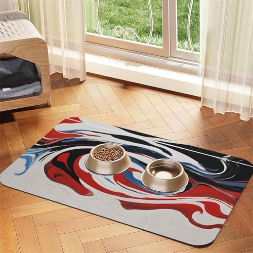 Tischdecke aus Leder mit Marmor-Motiv, saugfähig, perfekt für Hunde, Katzen und andere Haustiere, Braun von JEKYDOSD