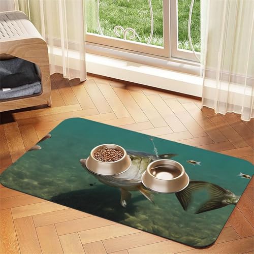 Unterwasser-Tischdecke mit Wels-Aufdruck, saugfähig, perfekt für Hunde, Katzen und andere Haustiere von JEKYDOSD