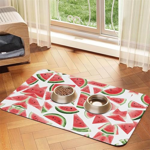 Wassermelonen-Tischdecke mit frischem Obstdruck, saugfähig, perfekt für Hunde, Katzen und andere Haustiere von JEKYDOSD
