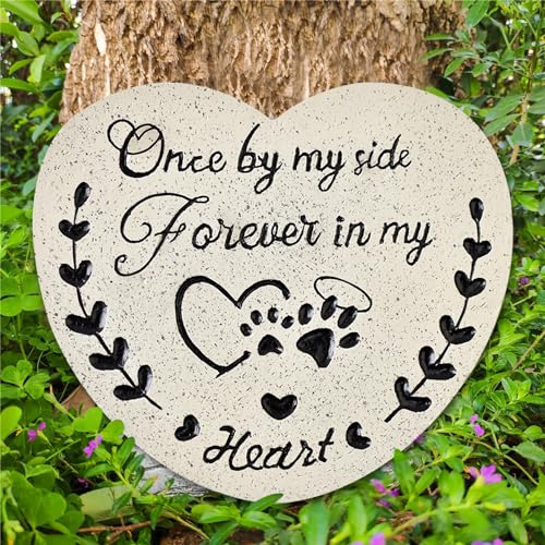 Gedenksteine für Hunde und Katzen, Gedenksteine "Once By My Side Forever In My Heart", Geschenk für Haustierverlust, Grabmarkierungen für Haustiere, Katzen, Hunde, Gedenkstätten & Beerdigung von JEPELUS