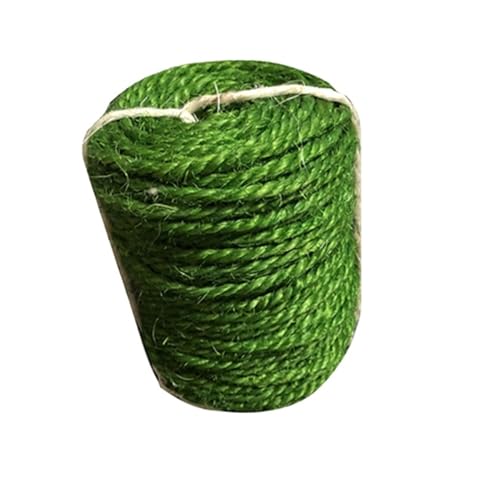 Handgefertigter Katzenkratzbaum aus Sisalseil, selbstgemachter Sisal-Kletterrahmen, Katzenkratzbaum, Baum, Originalfarbe, 6 mm, 8 mm dick(Green 5mmx30m) von JEQGDLUI