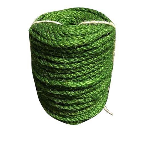 Handgefertigter Katzenkratzbaum aus Sisalseil, selbstgemachter Sisal-Kletterrahmen, Katzenkratzbaum, Baum, Originalfarbe, 6 mm, 8 mm dick(Green 8mmx30m) von JEQGDLUI