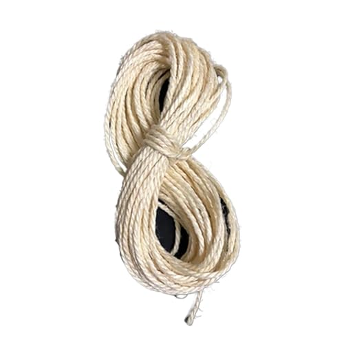 Handgefertigter Katzenkratzbaum aus Sisalseil, selbstgemachter Sisal-Kletterrahmen, Katzenkratzbaum, Baum, Originalfarbe, 6 mm, 8 mm dick(White 4mmx30m) von JEQGDLUI