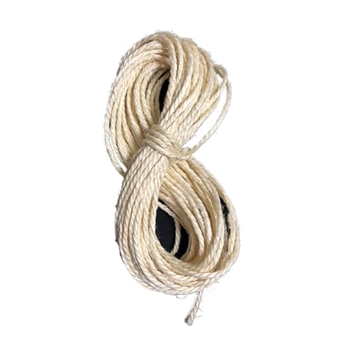Handgefertigter Katzenkratzbaum aus Sisalseil, selbstgemachter Sisal-Kletterrahmen, Katzenkratzbaum, Baum, Originalfarbe, 6 mm, 8 mm dick(White 4mmx50m) von JEQGDLUI