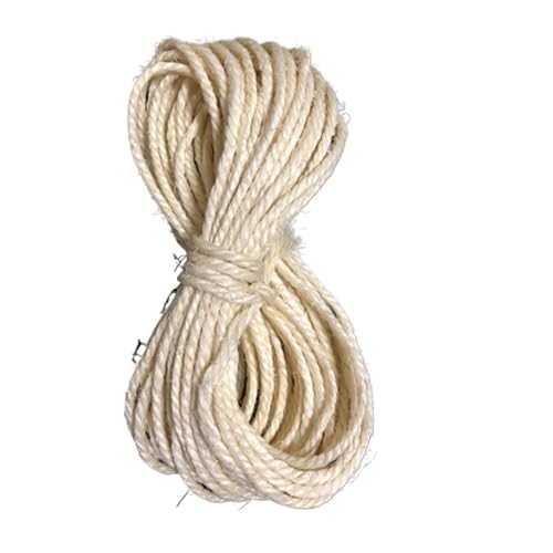 Handgefertigter Katzenkratzbaum aus Sisalseil, selbstgemachter Sisal-Kletterrahmen, Katzenkratzbaum, Baum, Originalfarbe, 6 mm, 8 mm dick(White 5mmx30m) von JEQGDLUI