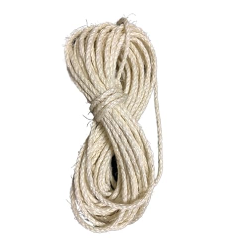 Handgefertigter Katzenkratzbaum aus Sisalseil, selbstgemachter Sisal-Kletterrahmen, Katzenkratzbaum, Baum, Originalfarbe, 6 mm, 8 mm dick(White 6mmx30m) von JEQGDLUI