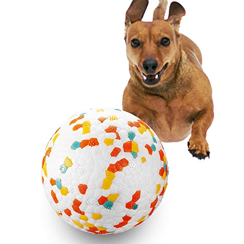 JEROCK Hundebälle, unzerstörbarer Hundespielzeugball für Aggressive Kauer, langlebig, hohe Elastizität, schwimmt im Wasser und sicher auf den Zähnen (6.4 cm, 1 Stück) von JEROCK