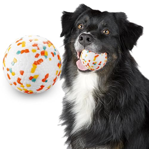 JEROCK Hundebälle, unzerstörbarer Hundespielzeugball für aggressive Kauer, langlebig, hohe Elastizität, schwimmt im Wasser und sicher auf den Zähnen (7.6 cm, 1 Stück) von JEROCK