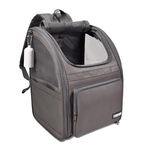 Jespet Haustier-Rucksack für kleine Hunde, Welpen, weicher Rucksack, ideal für Reisen, Wandern, Spazierengehen und Outdoor-Aktivitäten mit der Familie (4-grau) von JESPET