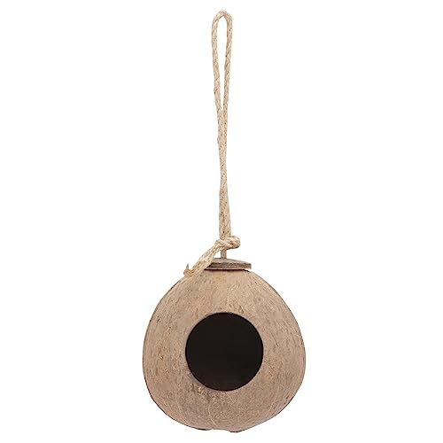 JEWEDECO Handgefertigtes Kokosnussschalen Vogelhaus mit Natürlicher Oberfläche Handgefertigtes Hängendes Künstliches Vogelnest Langlebige Gartendekoration für Kleine Vögel und JEWEDECO Handgefertigtes Kokosnussschalen Vogelhaus mit Natürlicher Oberfläche Handgefertigtes Hängendes Künstliches Vogelnest Langlebige Gartendekoration für Kleine Vögel und von JEWEDECO