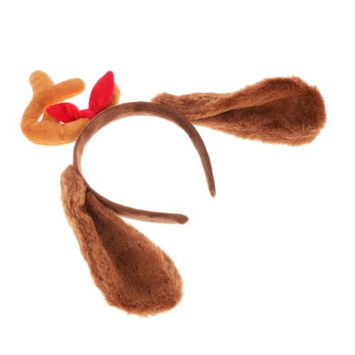 JEWEDECO Rehgeweih Haarreif Für Hunde Niedliches Plüschiges Tierkostüm Mit Knochen-Dekoration Für Halloween Und Weihnachten Bequemes Atmungsaktives Material Für Haustiere Für Partys von JEWEDECO