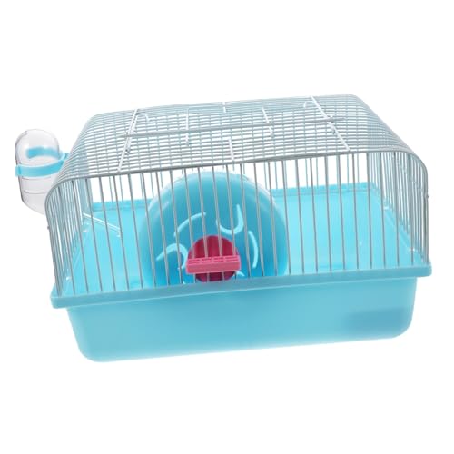 JEWEDECO Tragbarer Hamsterkäfig mit Futterbox Wasserbecher Kleintier transportkäfig für Zwerghamster und Kleine Haustiere Leicht Stabil für Reisen und Ausflüge von JEWEDECO
