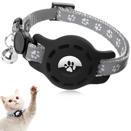 JEYORZY 1 er Pack Katzenhalsband, kompatibel mit Airtag Katzenhalsband mit Glocke,Reflektierend GPS Tracker Katze kompatibel, Personalisiert mit Airtag Halsband Katze mit Sicherheitsverschluss JEYORZY 1 er Pack Katzenhalsband, kompatibel mit Airtag Katzenhalsband mit Glocke,Reflektierend GPS Tracker Katze kompatibel, Personalisiert mit Airtag Halsband Katze mit Sicherheitsverschluss von JEYORZY